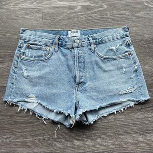 AGOLDE Parker Vintage Frayed-Hem Denim Shorts